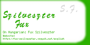 szilveszter fux business card